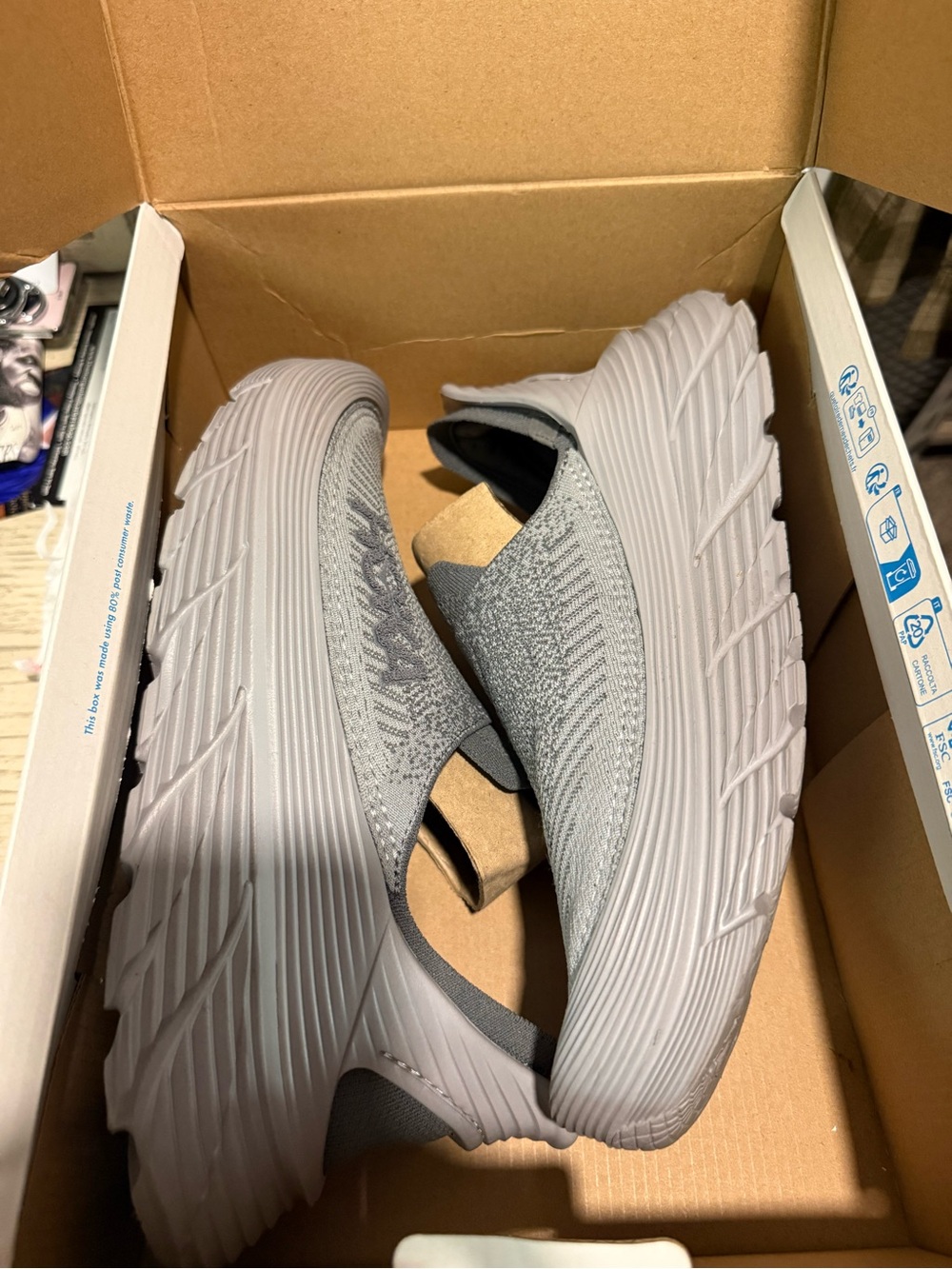 Hoka Men's Knit Slip-On Sneakers - Gray